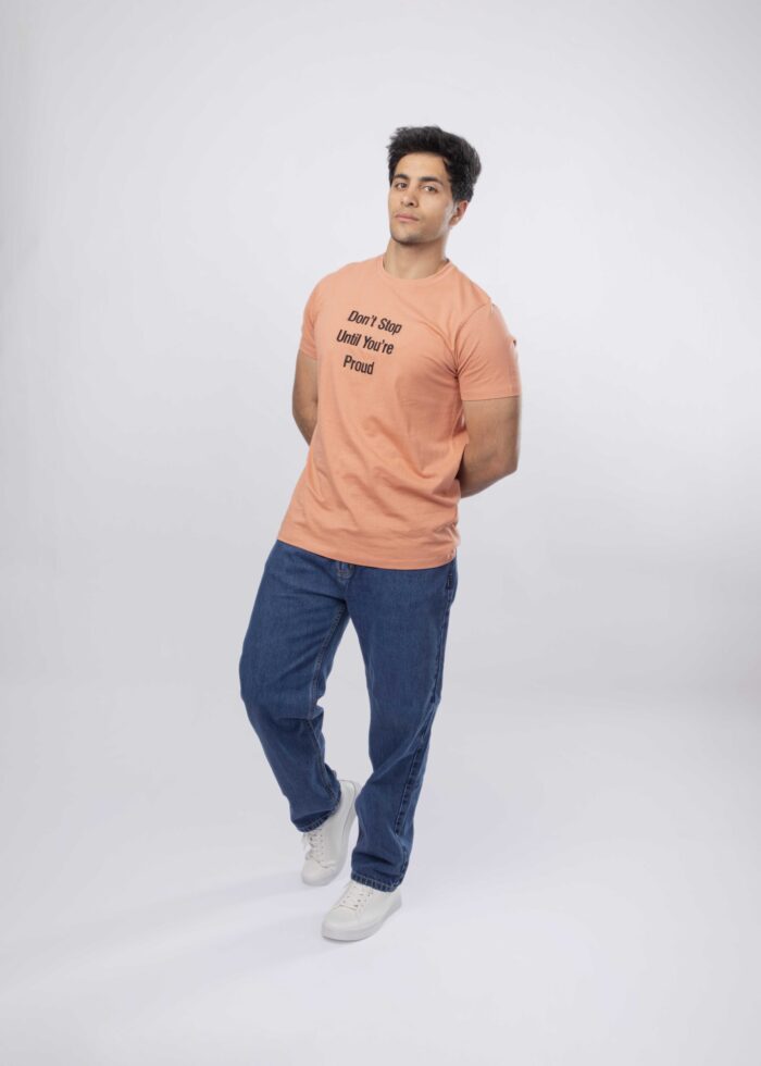 Men "Don't Stop Until You're Proud" Printed T-Shirt - Image 1