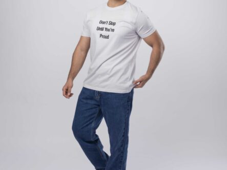 Men "Don't Stop Until You're Proud" Printed T-Shirt