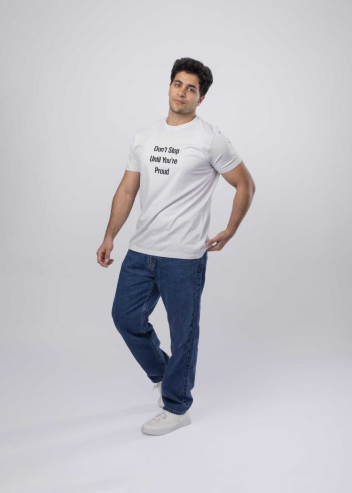 Men "Don't Stop Until You're Proud" Printed T-Shirt - Image 1