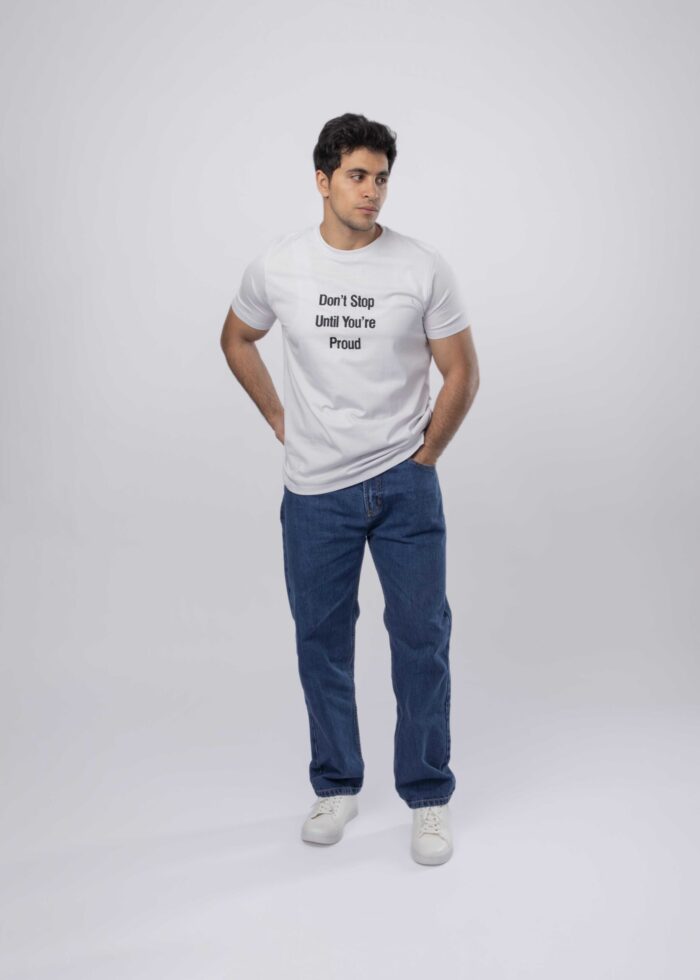 Men "Don't Stop Until You're Proud" Printed T-Shirt - Image 2