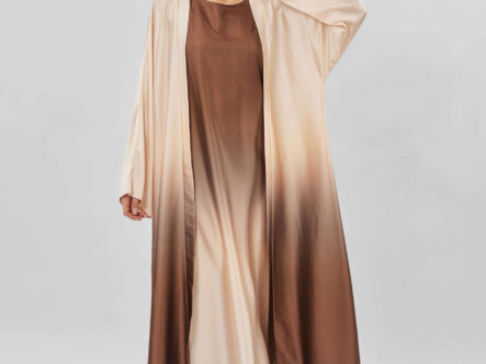 عباية نسائي قطعتين بتصميم الوان مصبوغة