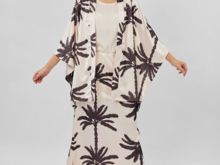 Women Printed Satin Cardigan