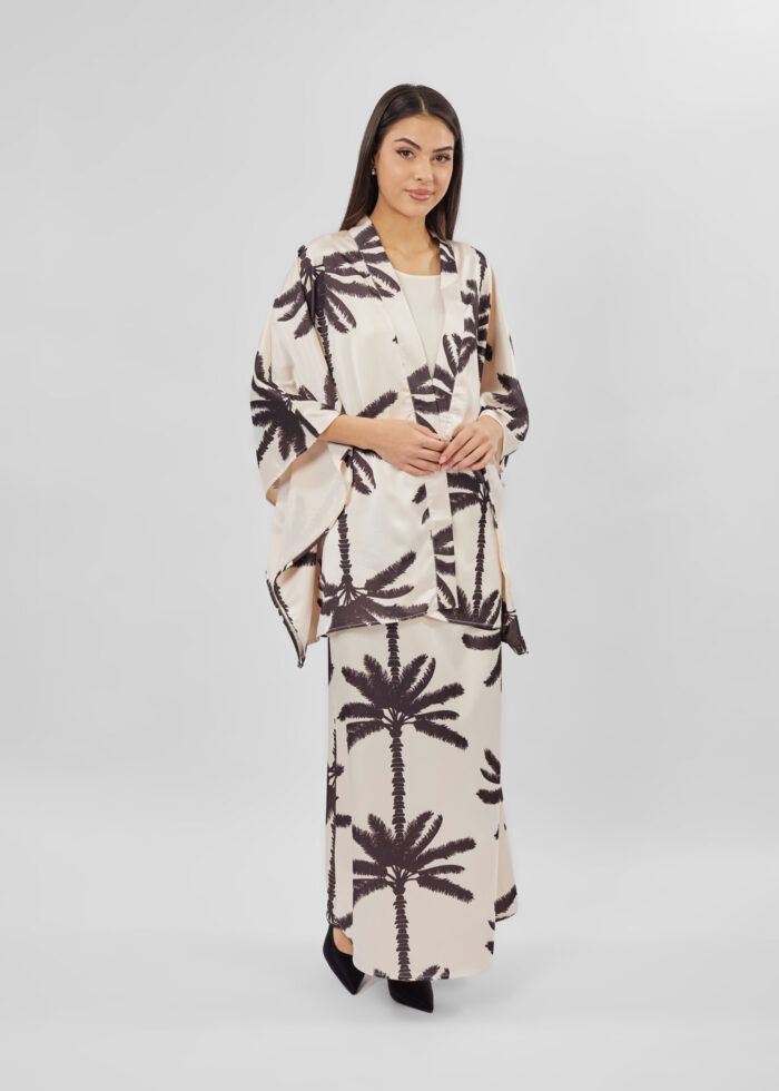Women Printed Satin Cardigan - Image 2