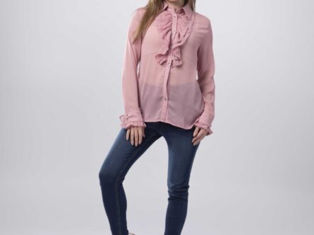 Women Ruffled Decor Shirt