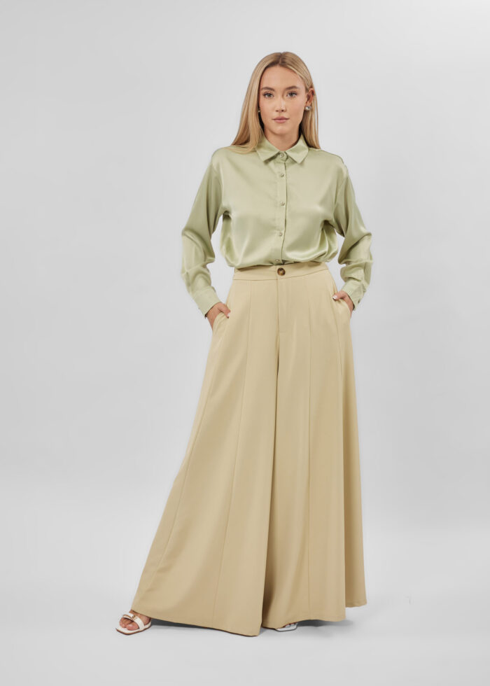 Women Satin Plain Shirt - Image 1