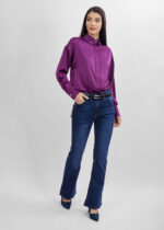 Women Satin Plain Shirt - Image 2