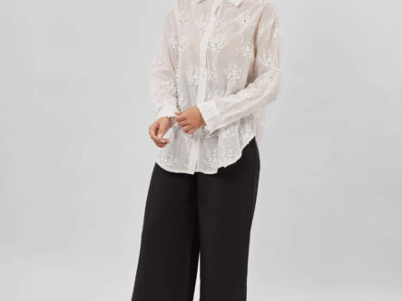 Women Embroidery Flowers Shirt