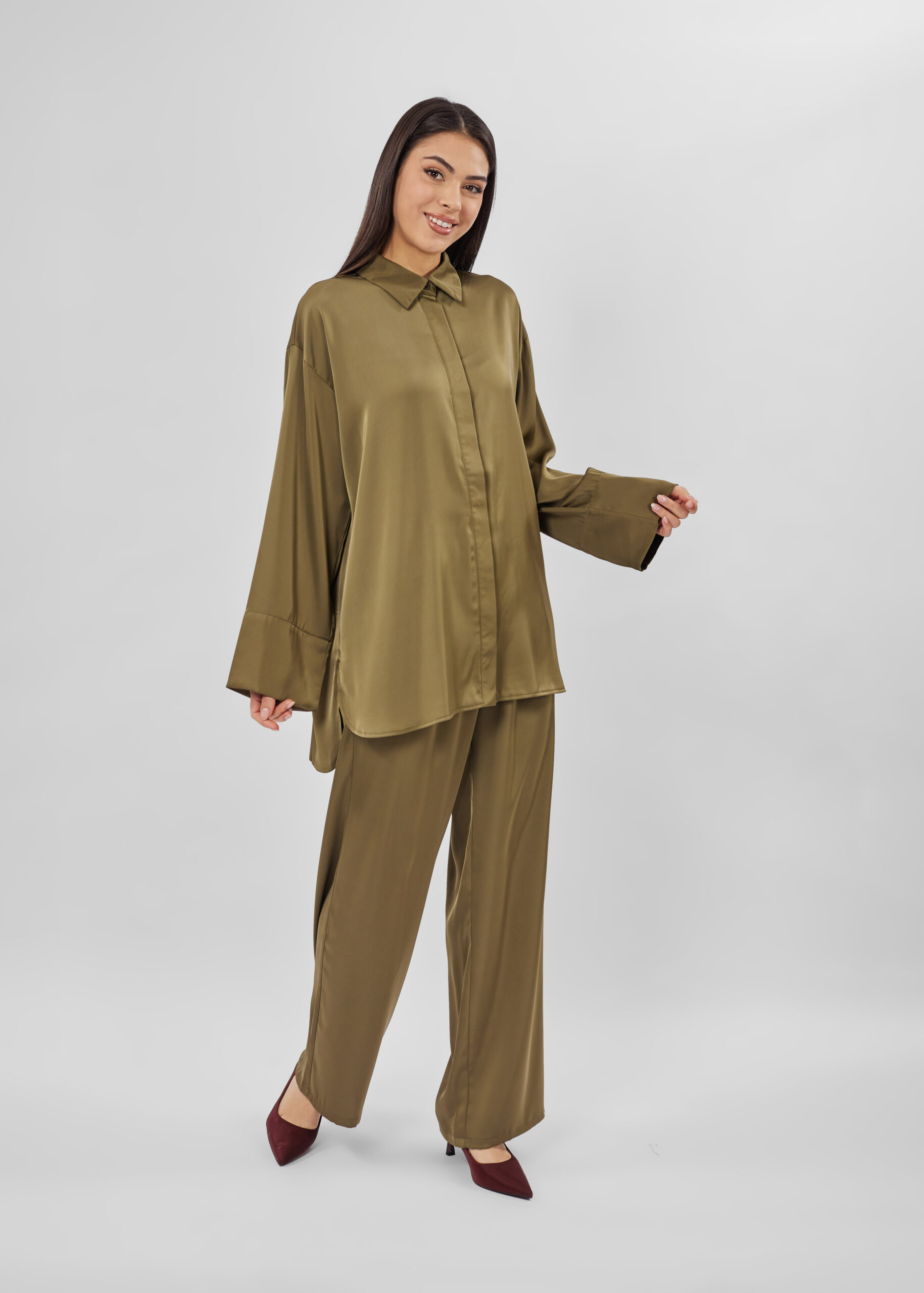 6125208002124-x بنطلون نسائي سادة واسع - الصورة 1