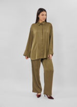 ⁦بنطلون نسائي سادة واسع⁩ - الصورة ⁦2⁩