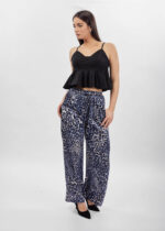 ⁦بنطلون نسائي واسع معرق⁩ - الصورة ⁦2⁩