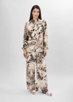 ⁦بنطلون نسائي معرق واسع⁩ - الصورة ⁦2⁩