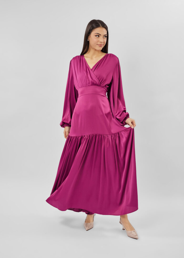Women Plain Long Layers Dress - Image 2