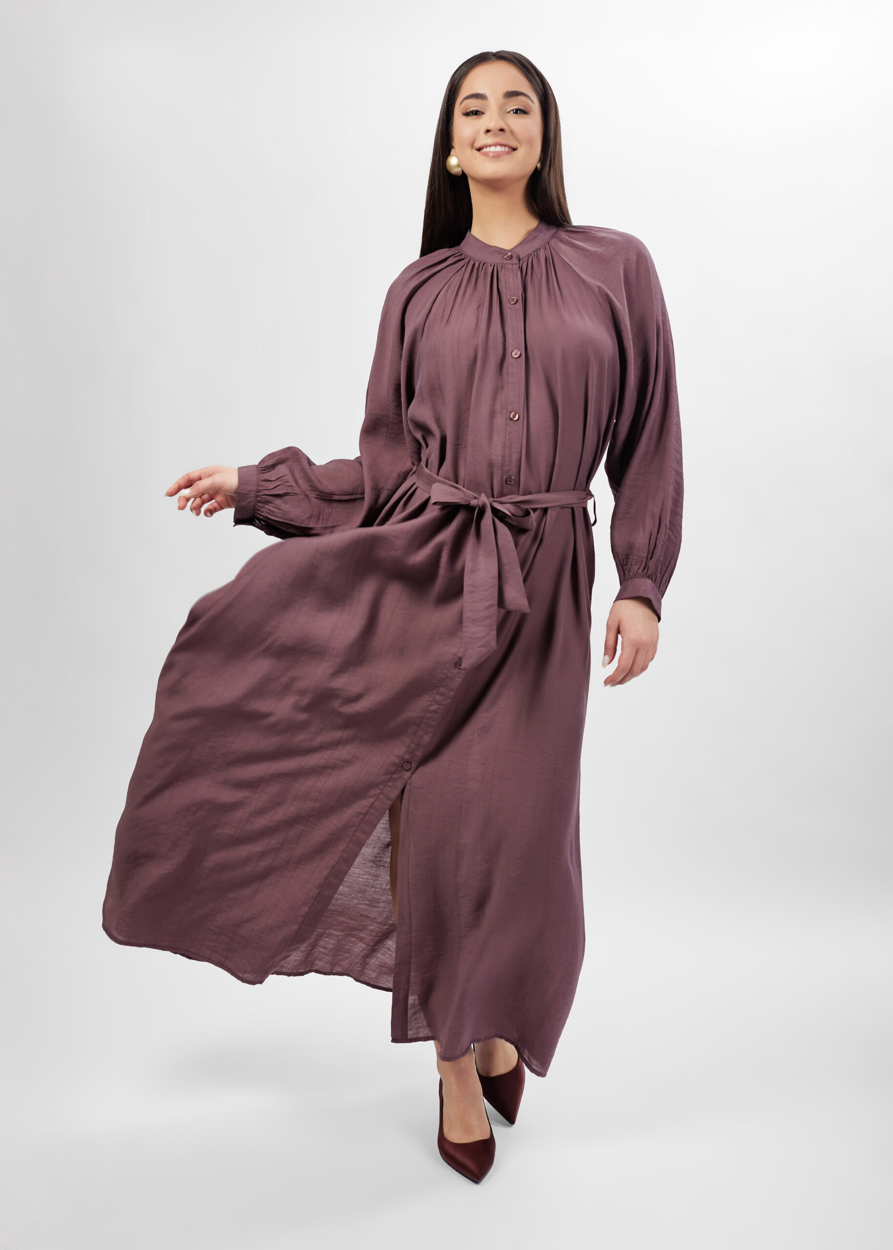 6125209009315-x فستان نسائي طويل سادة - الصورة 1