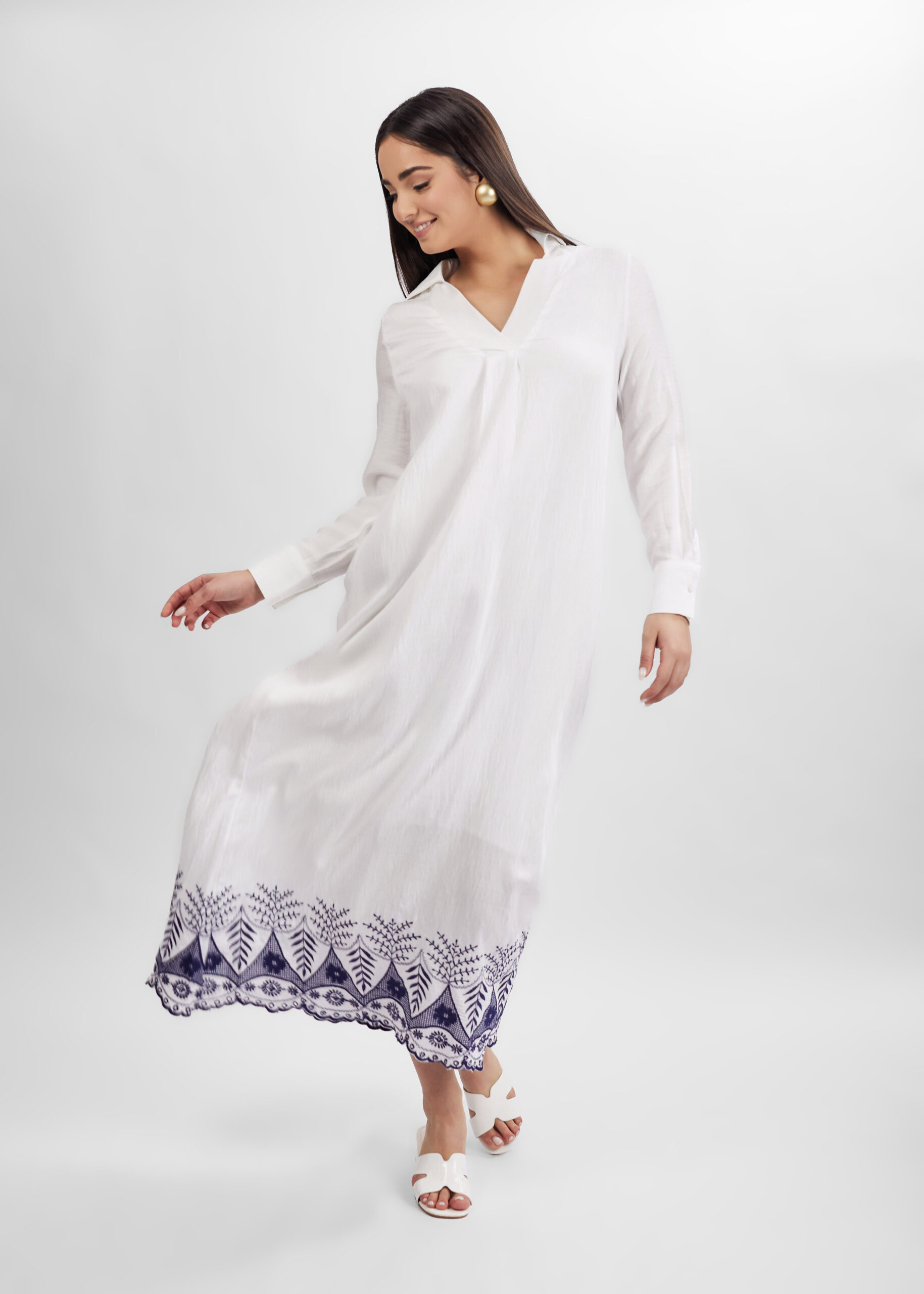 6125209011508-x فستان نسائي طويل مزخرف - الصورة 1