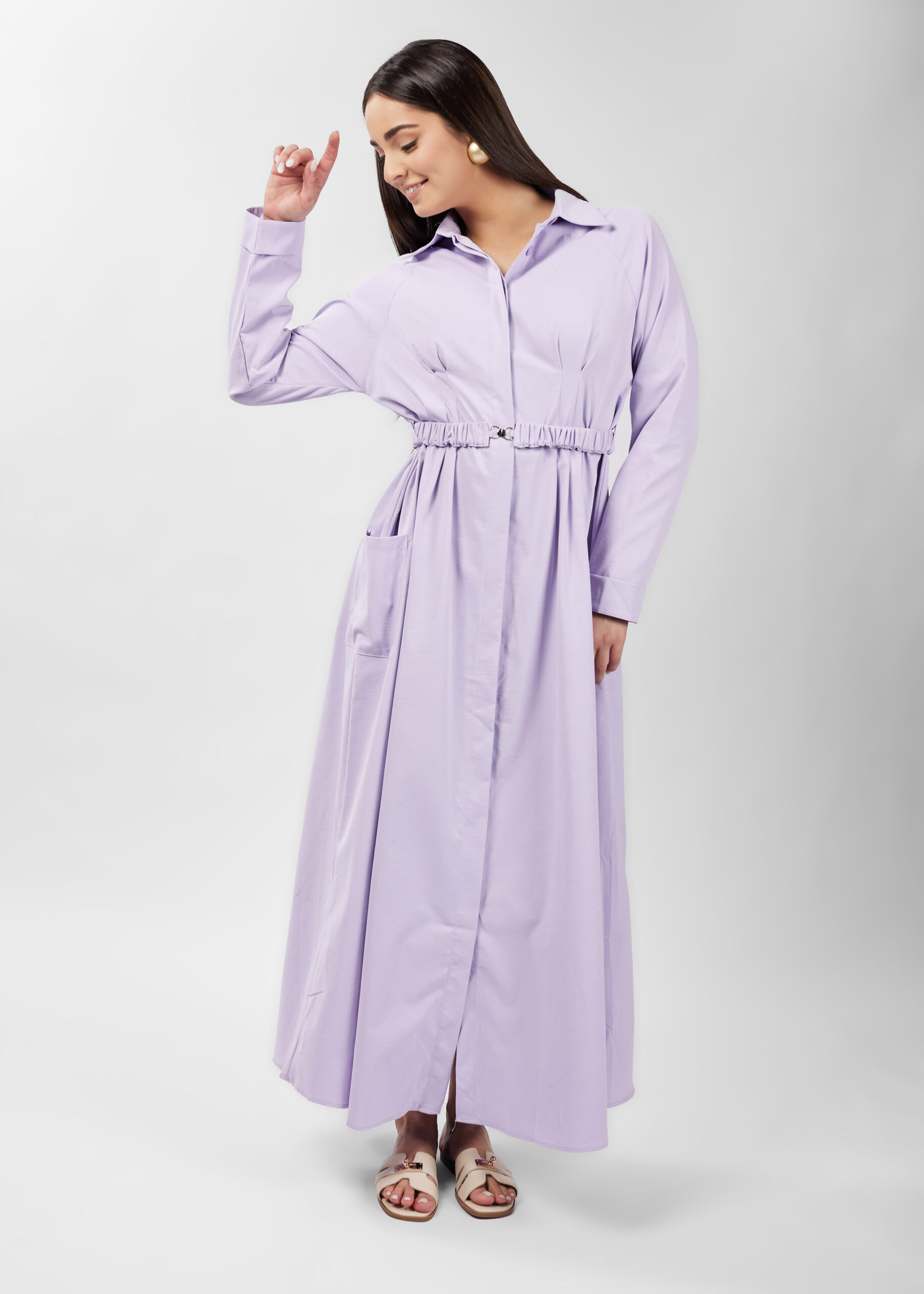 6125209019415-x فستان نسائي طويل سادة - الصورة 1