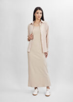 ⁦فستان نسائي سادة طويل⁩ - الصورة ⁦2⁩