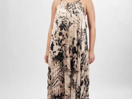 فستان نسائي كسرات طويل معرق