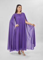 Women Cape Design Long Dress - Image 2