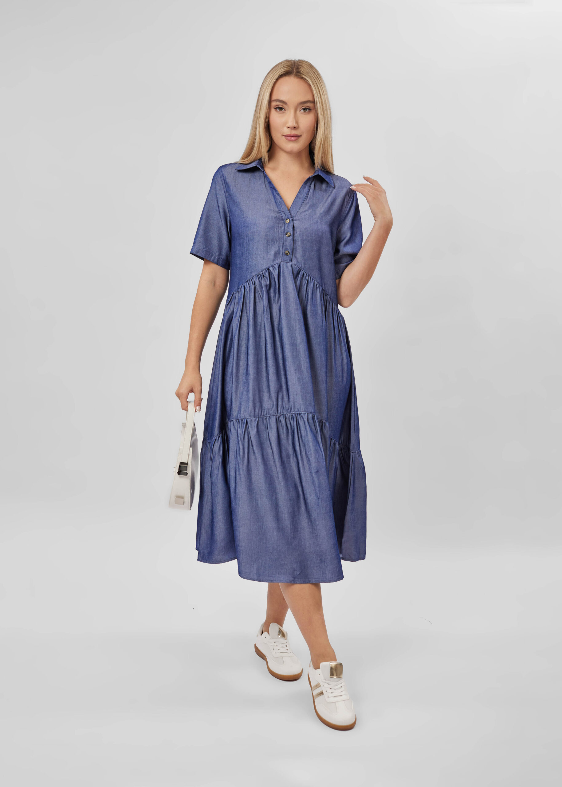 6125209055810-x Women Ruffled Short Dress - Image 1