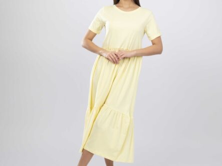 Women Ruffled Plain Dress