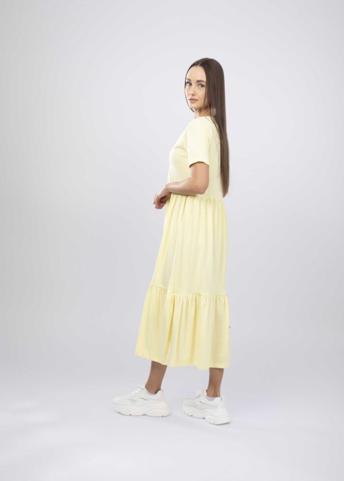 Women Ruffled Plain Dress - Image 2