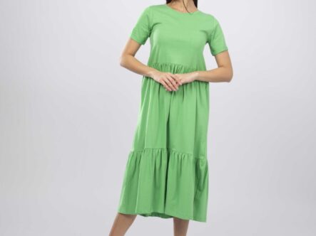 Women Ruffled Plain Dress