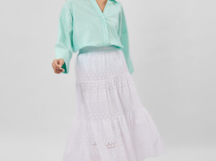 Women Embroidery Layers Midi Skirt