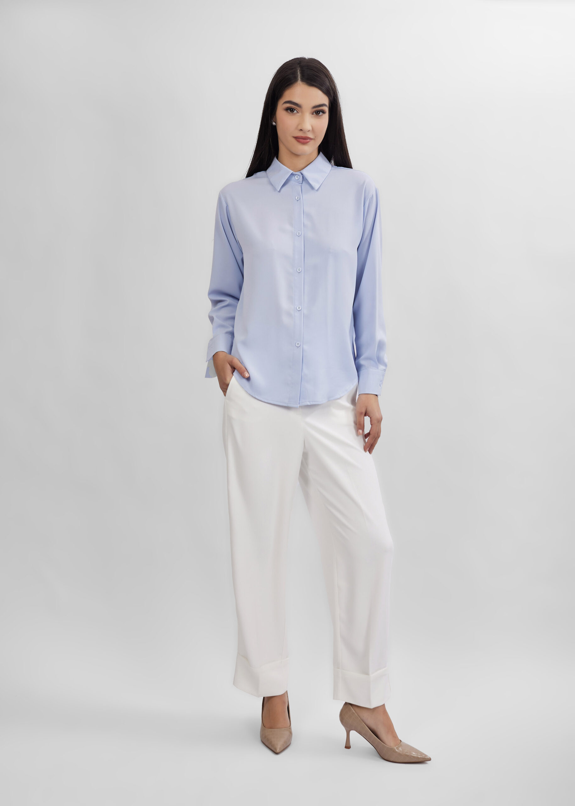 6125216002006-x قميص نسائي سادة - الصورة 1