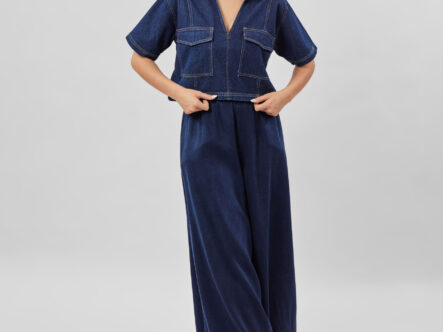 Women Cropped Jeans Blouse