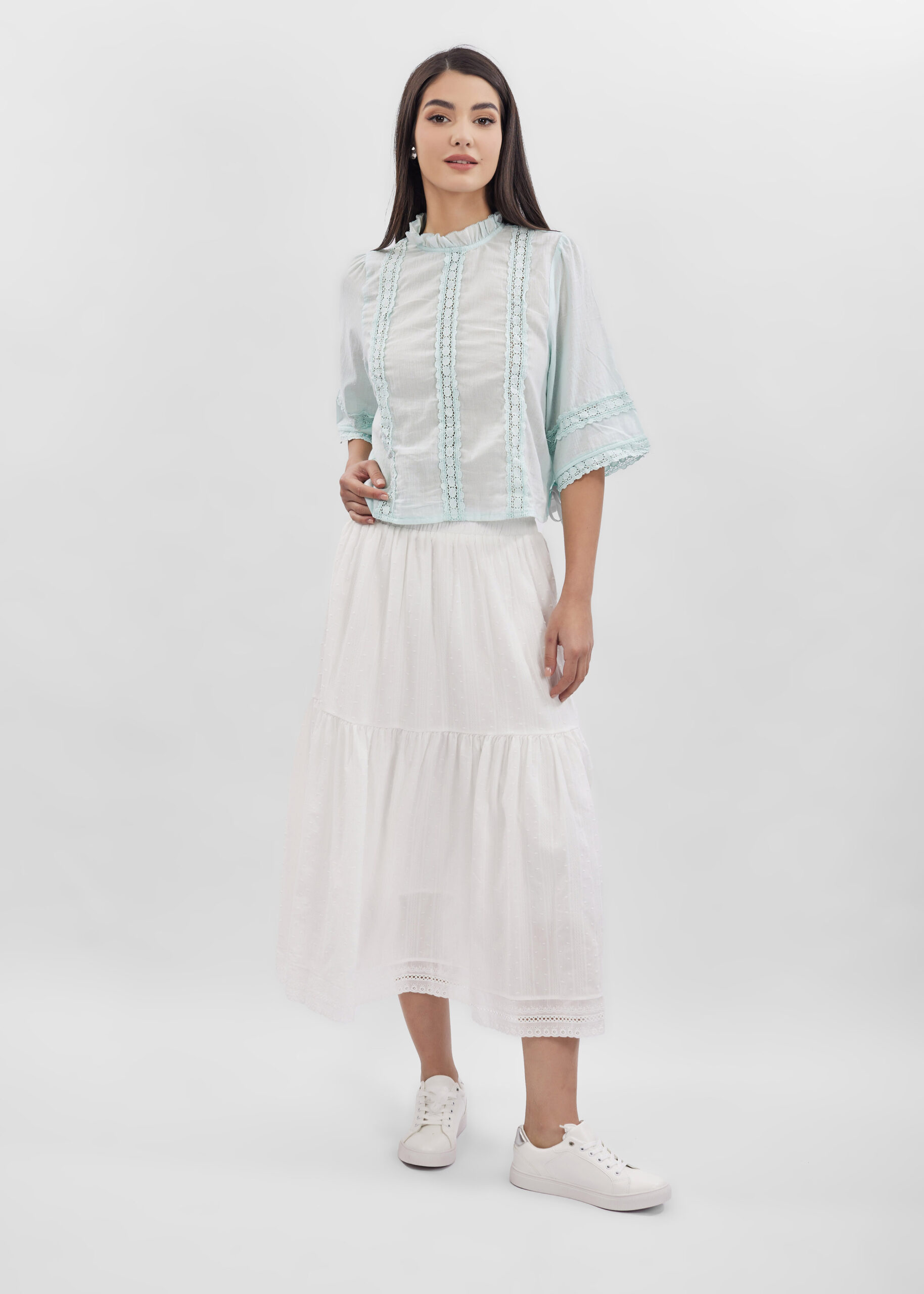 6125216046922-x Women Embroidery Decor Blouse - Image 1