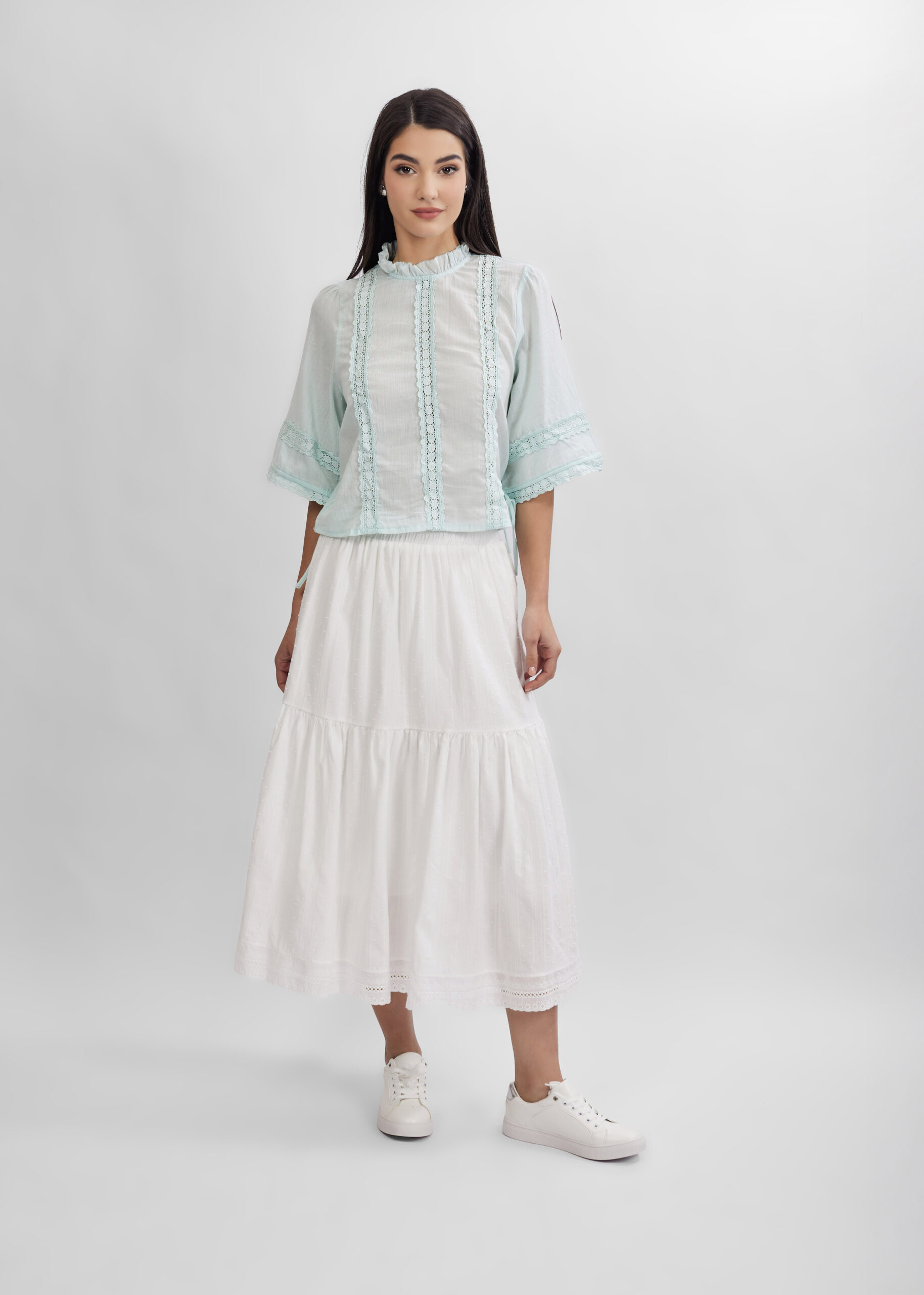 6125216046922-y Women Embroidery Decor Blouse - Image 2