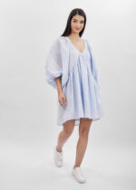 ⁦بلوزة نسائي طويلة منقطة⁩ - الصورة ⁦2⁩