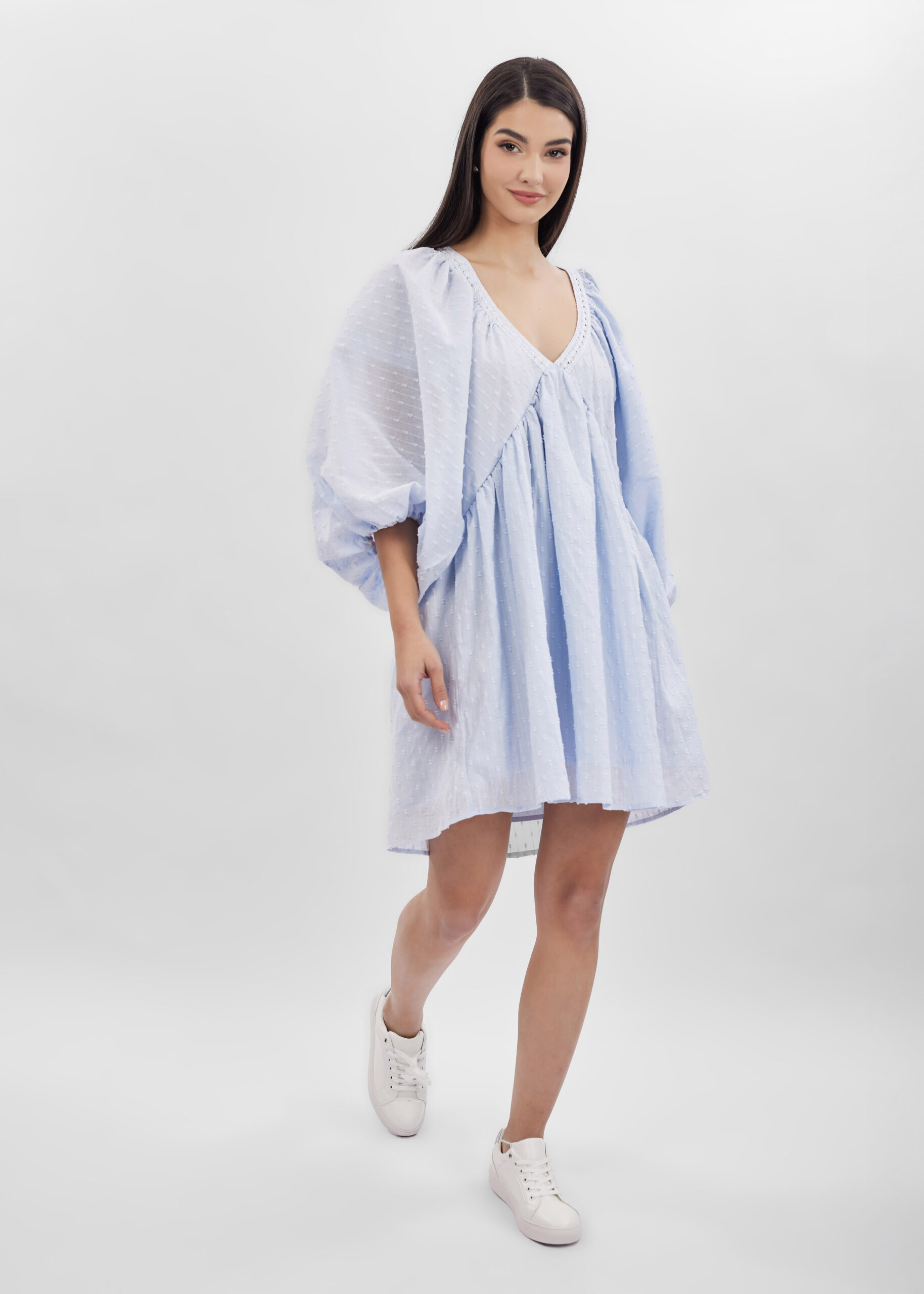 6125216047005-y بلوزة نسائي طويلة منقطة - الصورة 2