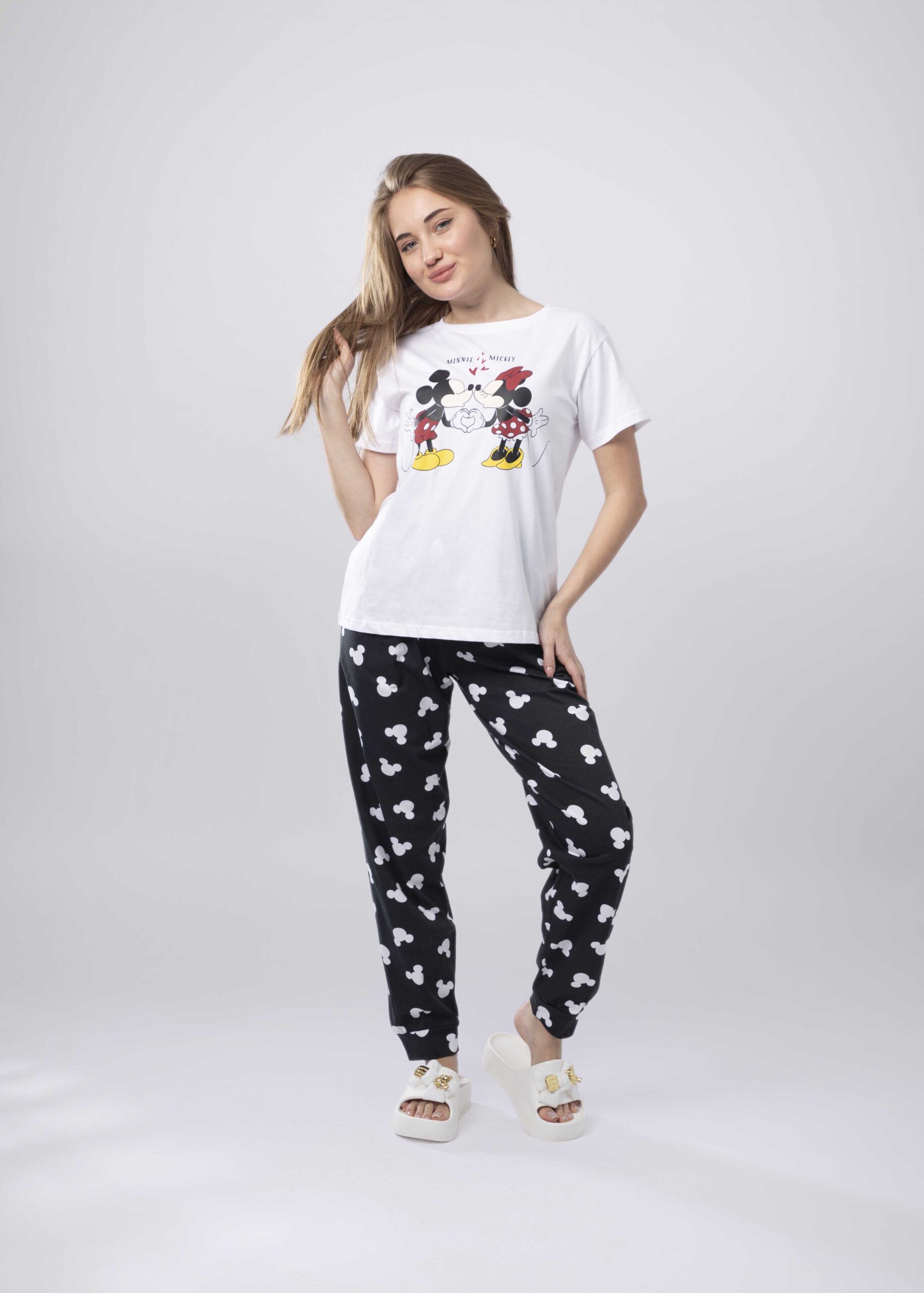 6125216072002-a Women Mickey Mouse Printed Two-Pieces Pajama - Image 1