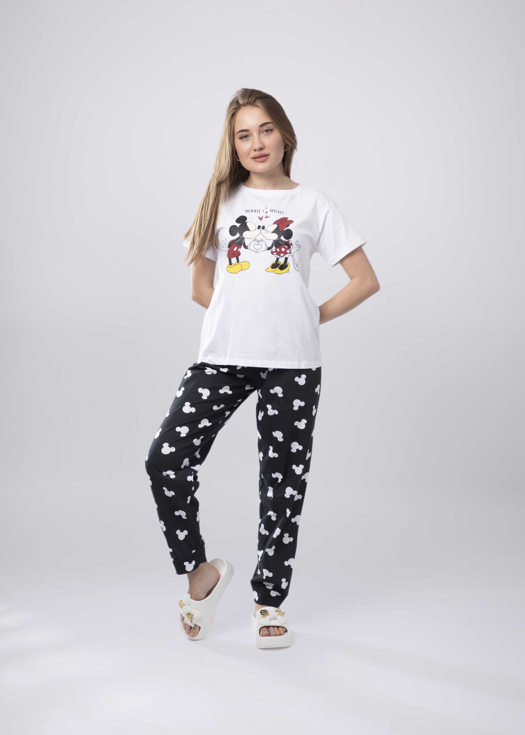 6125216072002-b Women Mickey Mouse Printed Two-Pieces Pajama - Image 2
