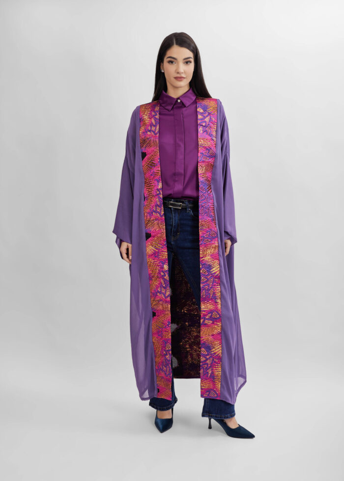 Women Printed Long Abaya - Image 2