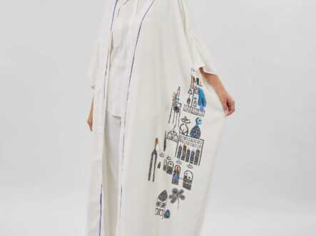 Women Printed Design Wide Abaya