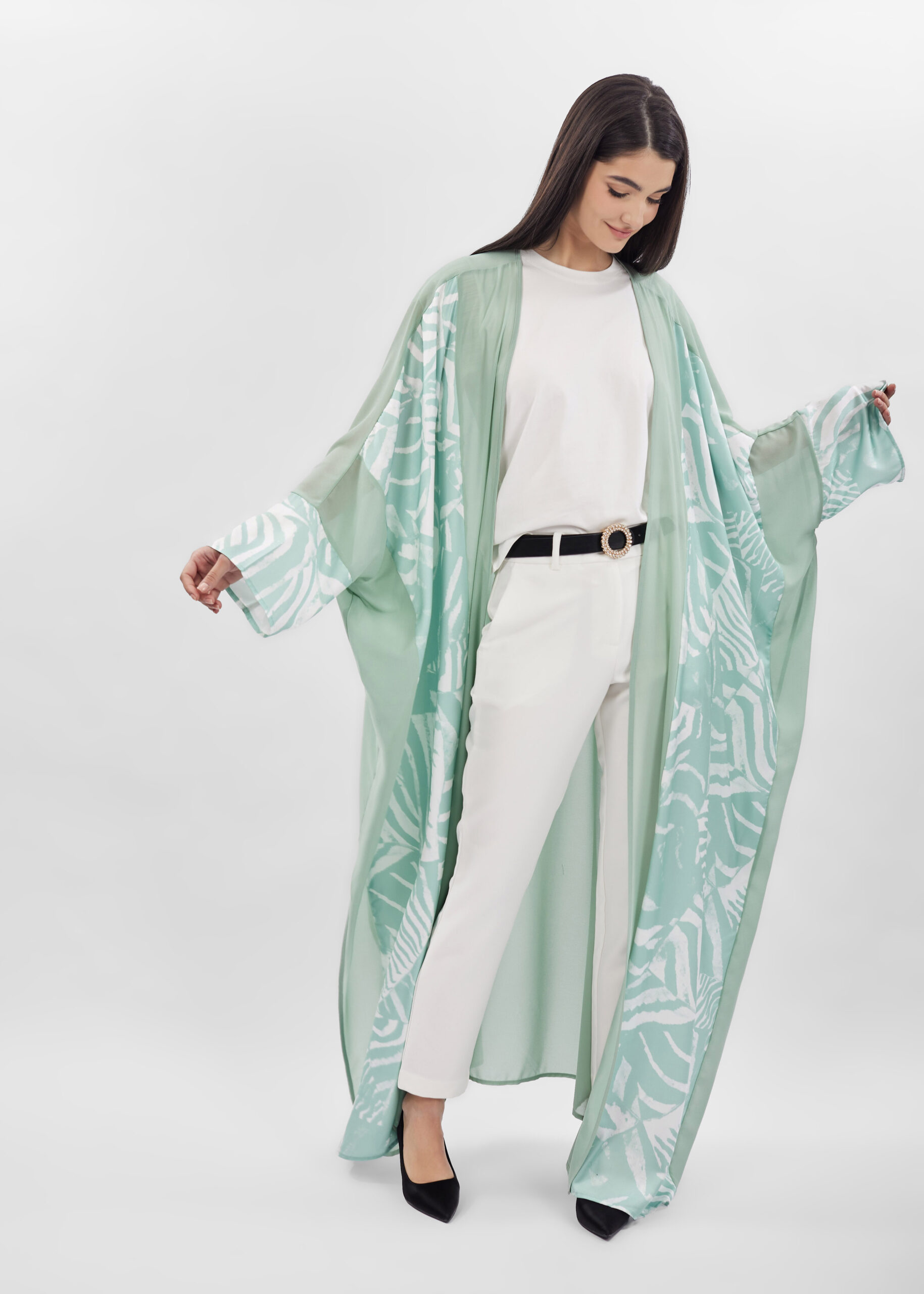 Women Printed Long Abaya