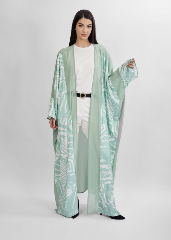 Women Printed Long Abaya - Image 2