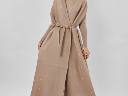 Women Pearls Decor Abaya