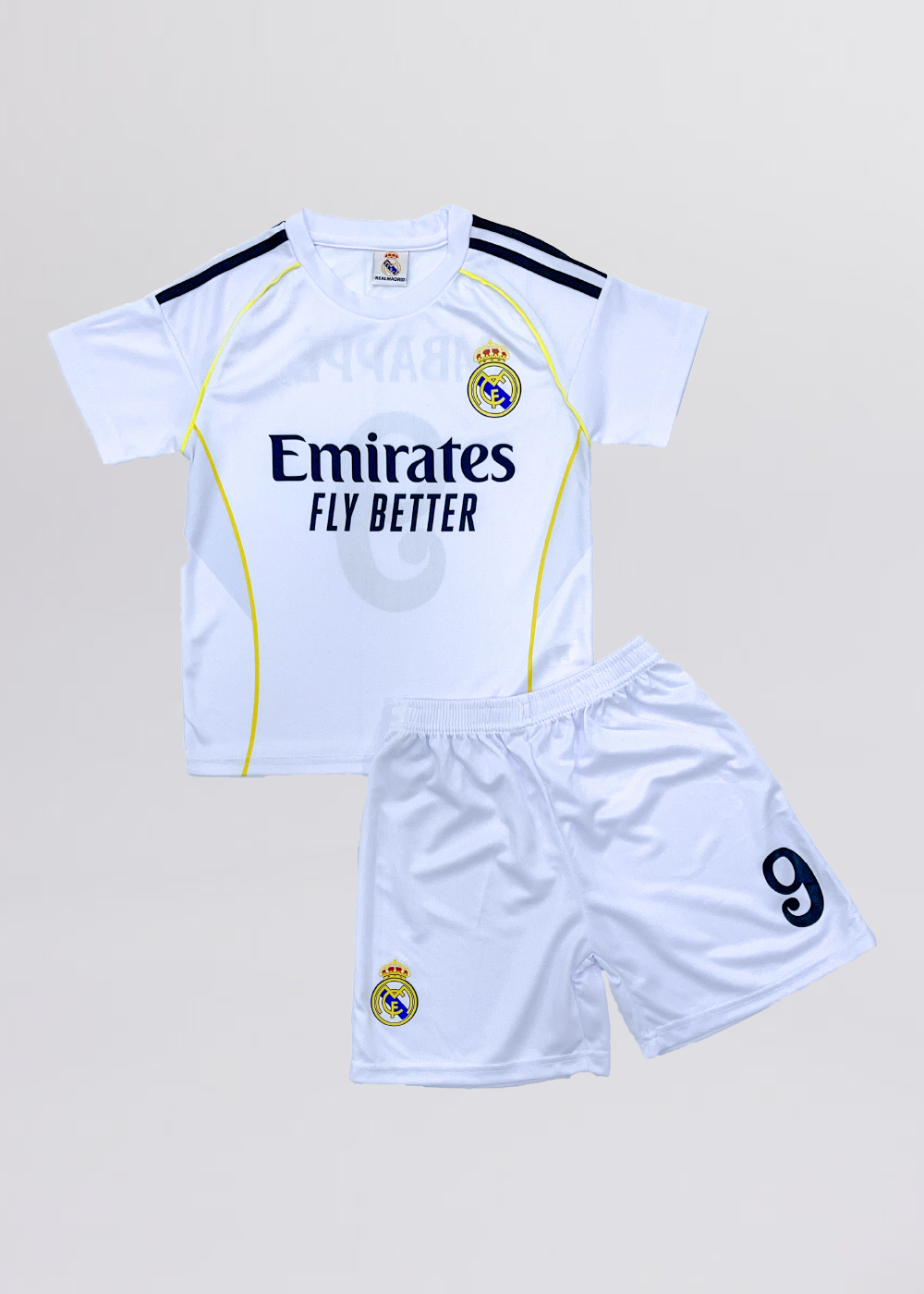 6225302007202-a طقم أطفال ولادي فريق ريال مدريد “Mpappe 9” قطعتين - الصورة 1