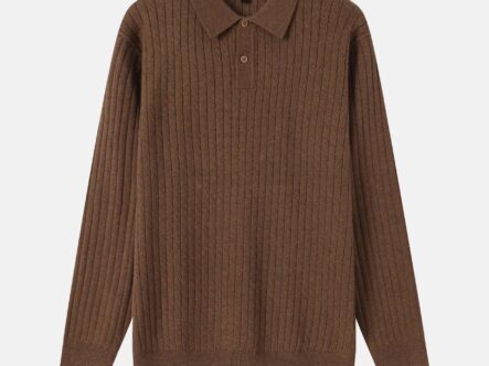 بولو شيرت رجالي بنسيج مخطط محبوك