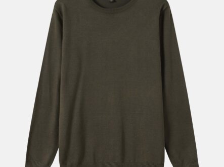 Men Knitted Fabric Plain Blouse