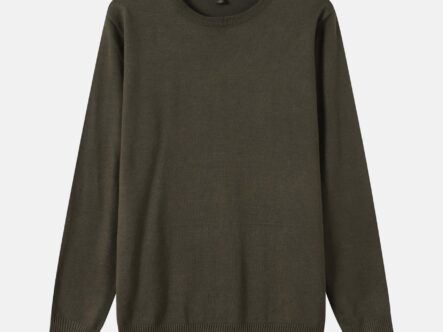 Men Knitted Fabric Plain Blouse