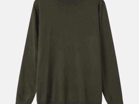 بلوزة رجالي سادة بياقة مدورة