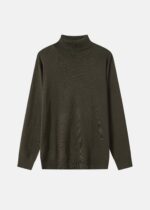 بلوزة رجالي سادة بياقة مرتفعة مثنية