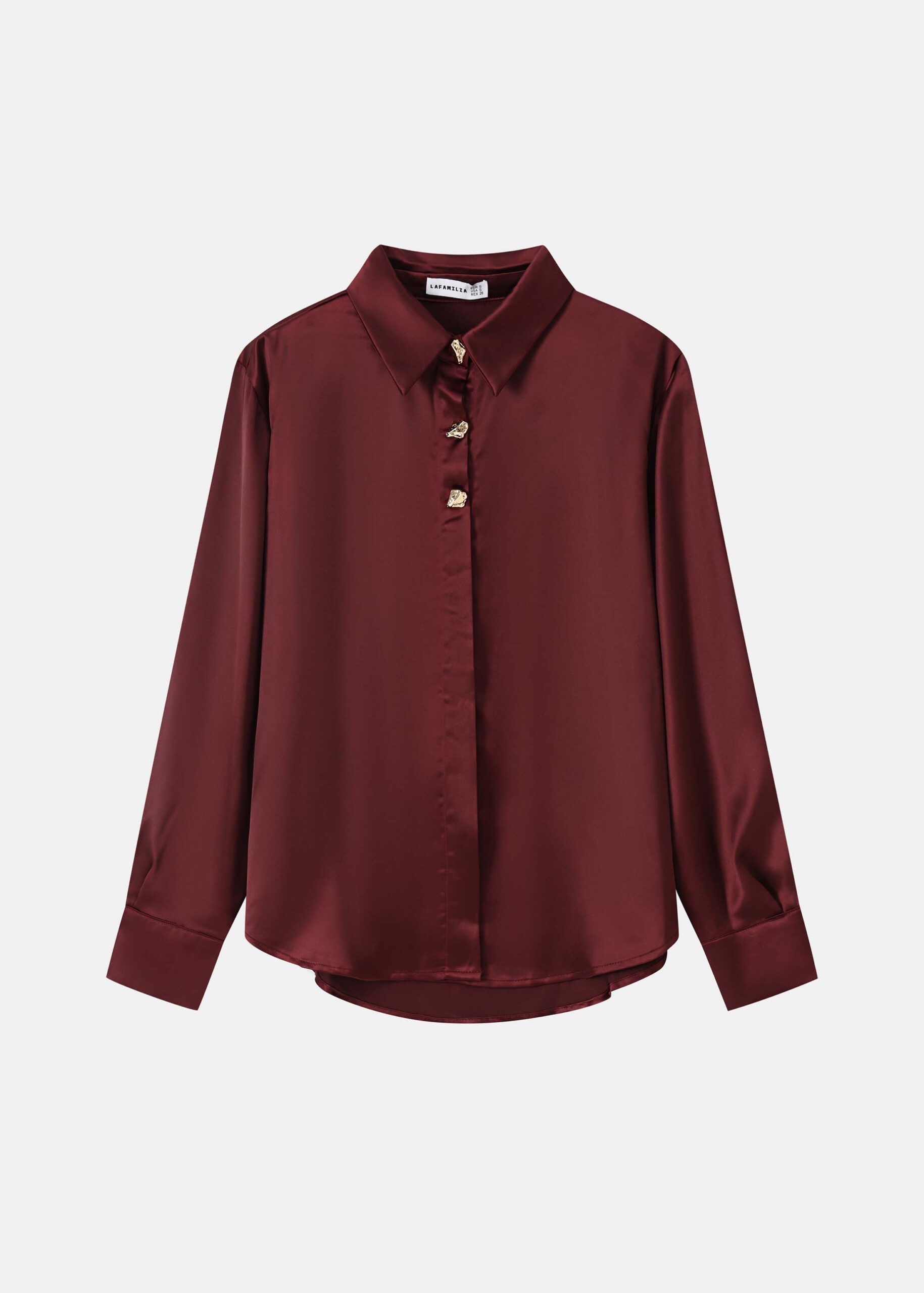 6225204002328-a Women Plain Satin Shirt - Image 1