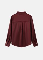 Women Plain Satin Shirt - Image 6