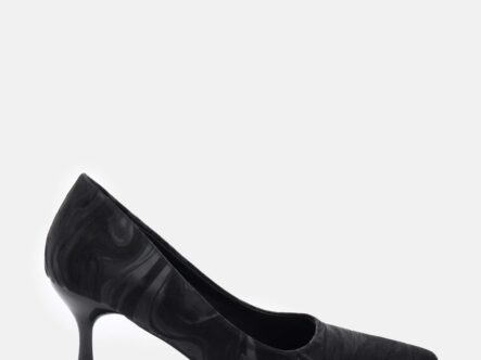 حذاء كعب نسائي بنسيج مموج