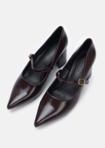 ⁦حذاء كعب نسائي جلد⁩ - الصورة ⁦2⁩